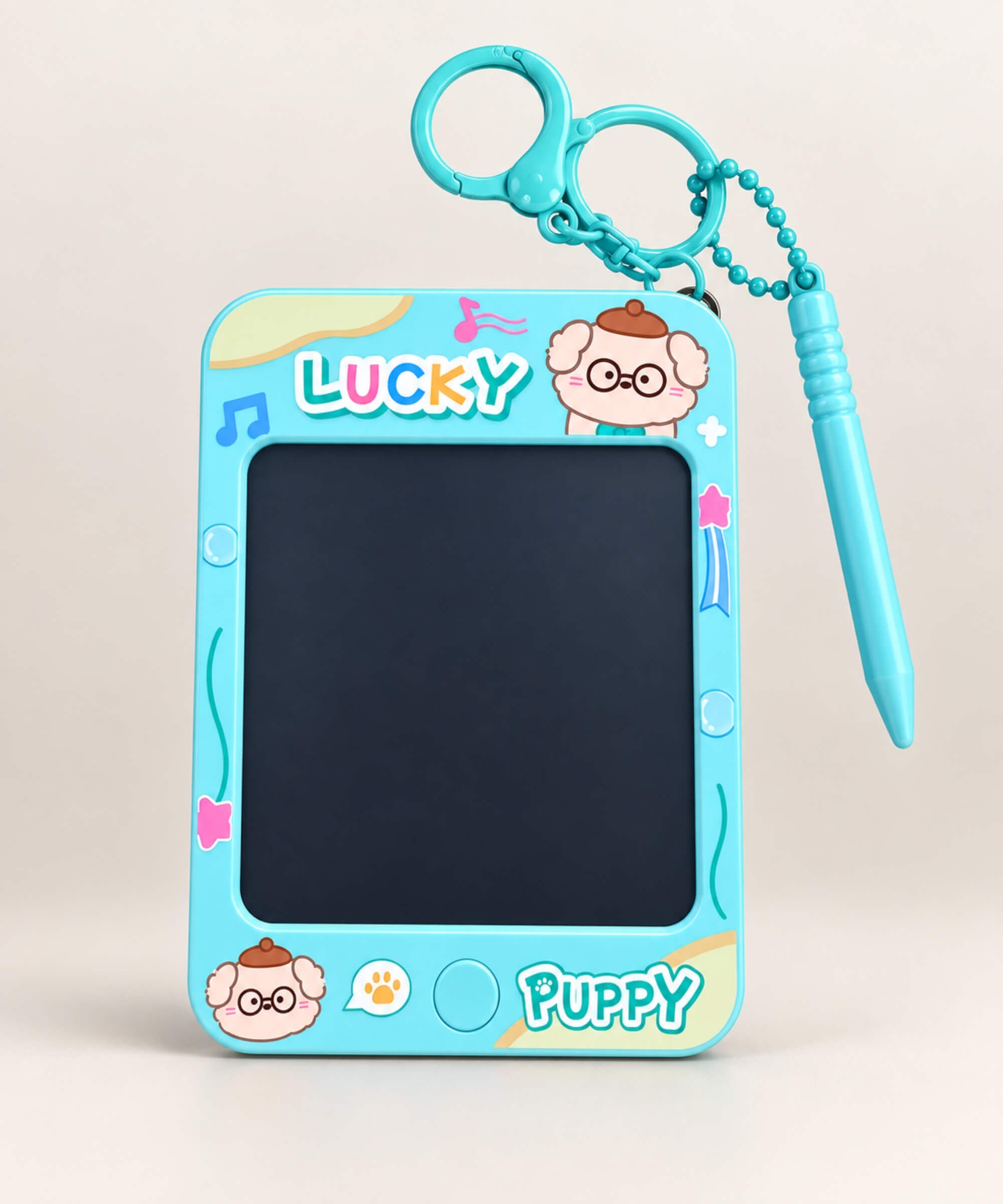 Lucky Puppy LCD Drawing & Writing Tablet Keychain with attached stylus